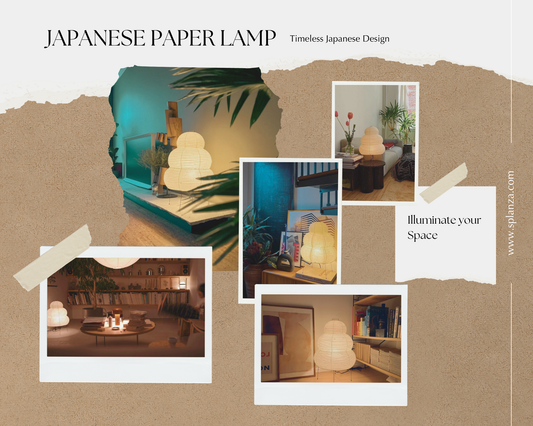 Japanese Paper Lamp - Sculptural Accent Light