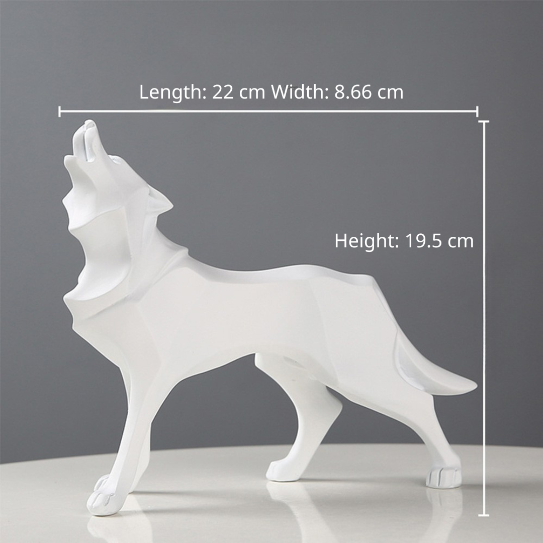 Modern Wolf Sculpture - Geometric Art Object