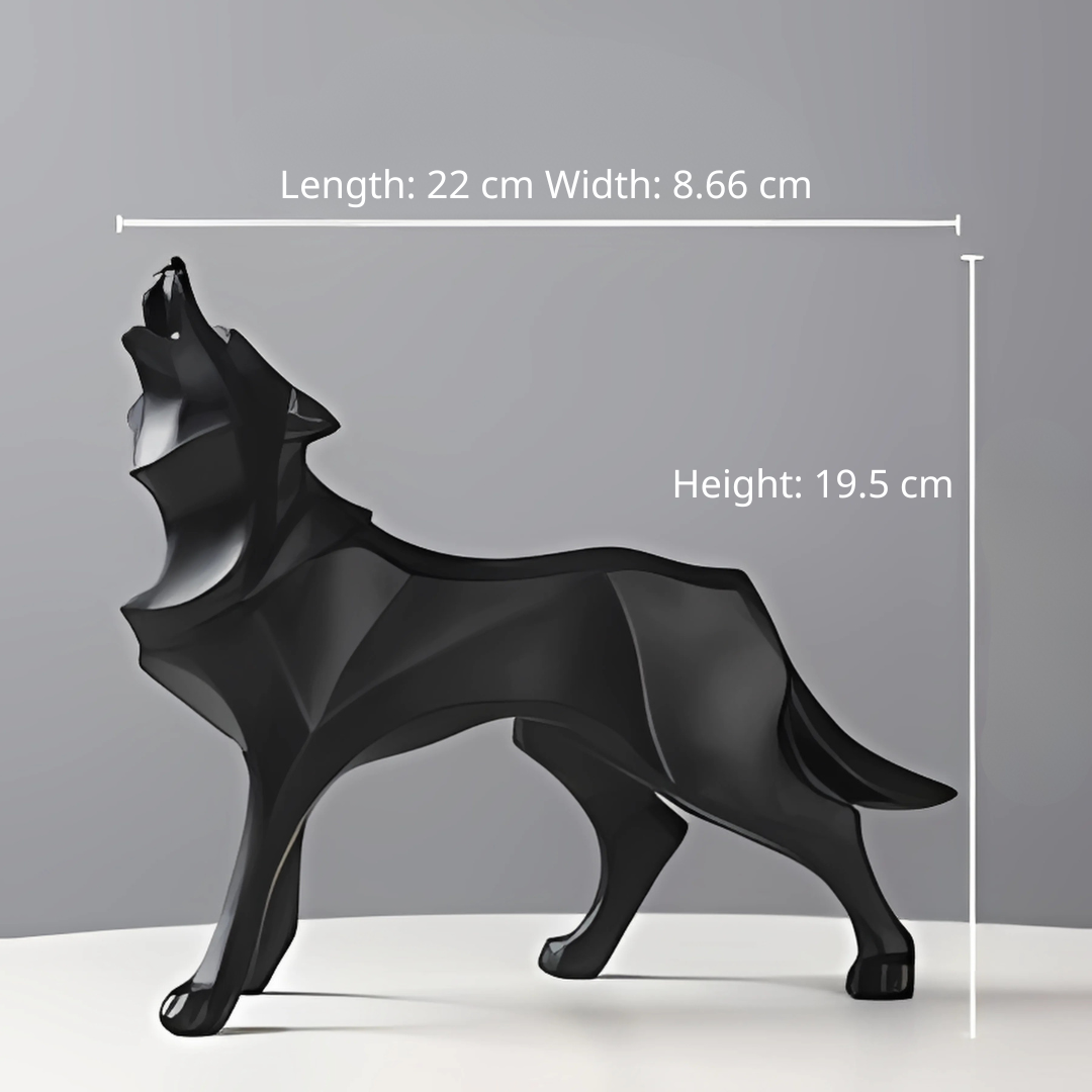 Modern Wolf Sculpture - Geometric Art Object