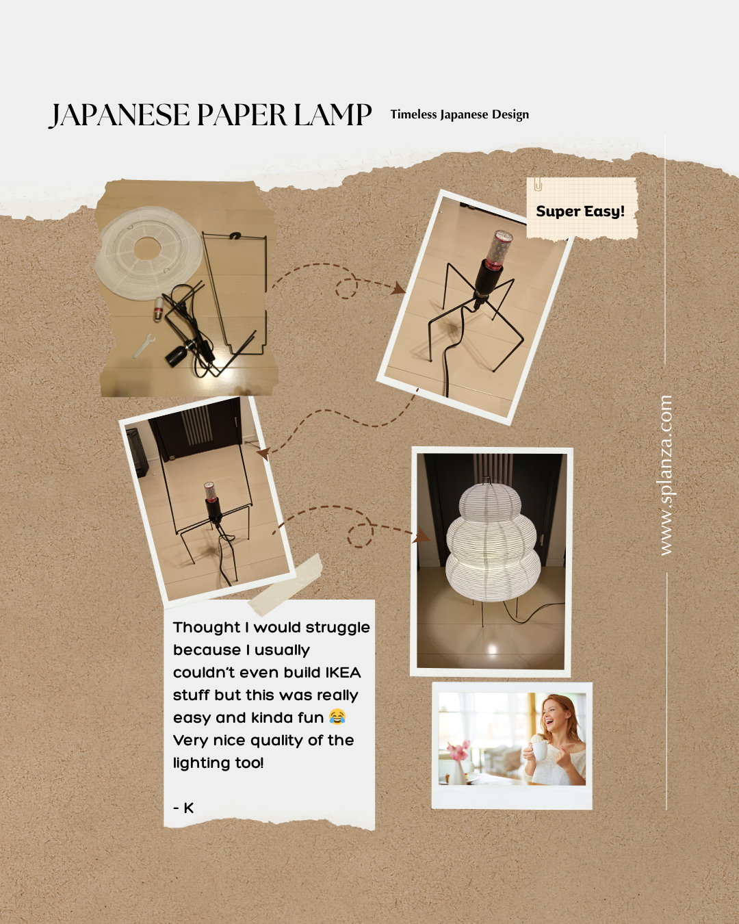 Japanese Paper Lamp - Sculptural Accent Light